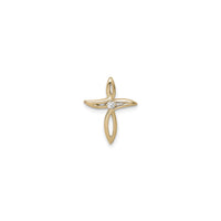 Solitaire Diamond Infinity Cross Pendant (14K) að framan - Popular Jewelry - Nýja Jórvík