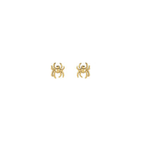 Spider Stud Earrings yellow (14K) front - Popular Jewelry - New York