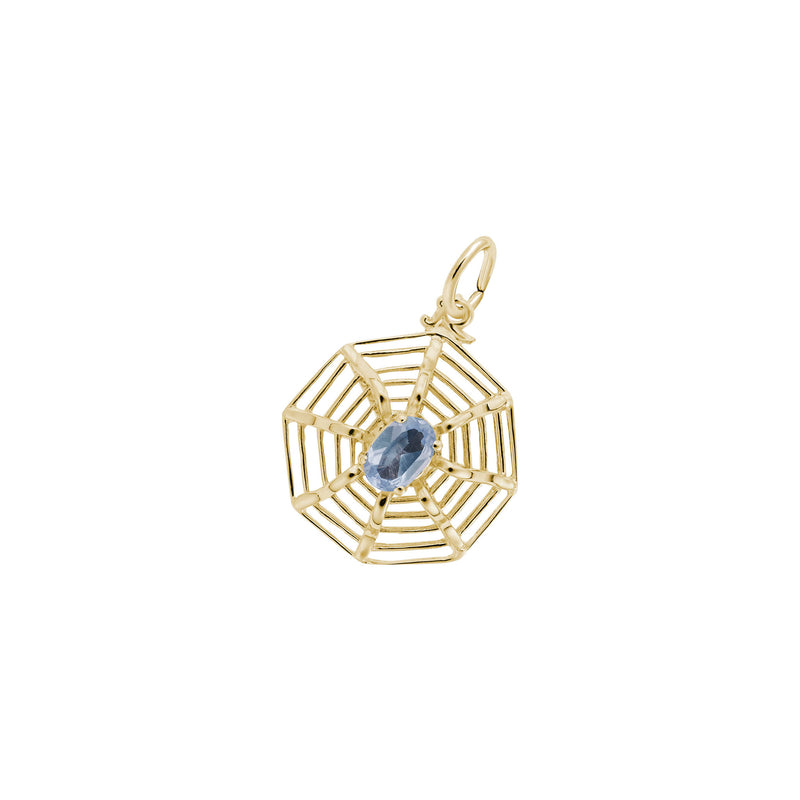 Spider Web Oval Gemstone Charm yellow (14K) main - Popular Jewelry - New York