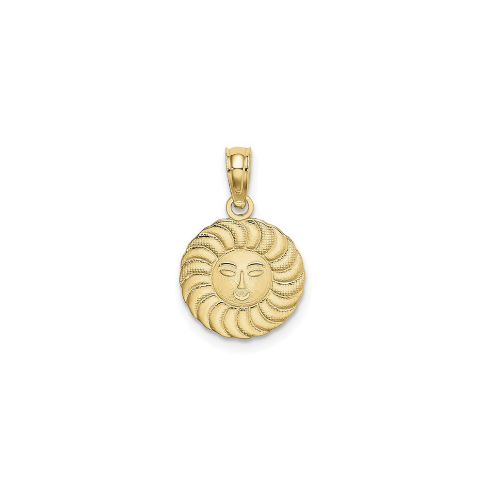 Spiral Sunshine Pendant (14K) front - Popular Jewelry - New York