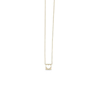 Square Cutout Heart Necklace (14K) Popular Jewelry - New York