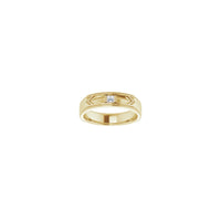 Kvadratni dijamantni geometrijski Milgrain prsten žuti (14K) sprijeda - Popular Jewelry - New York