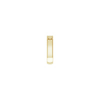 Kvadrat olmosli geometrik Milgrain uzuk sariq (14K) tomoni - Popular Jewelry - Nyu York