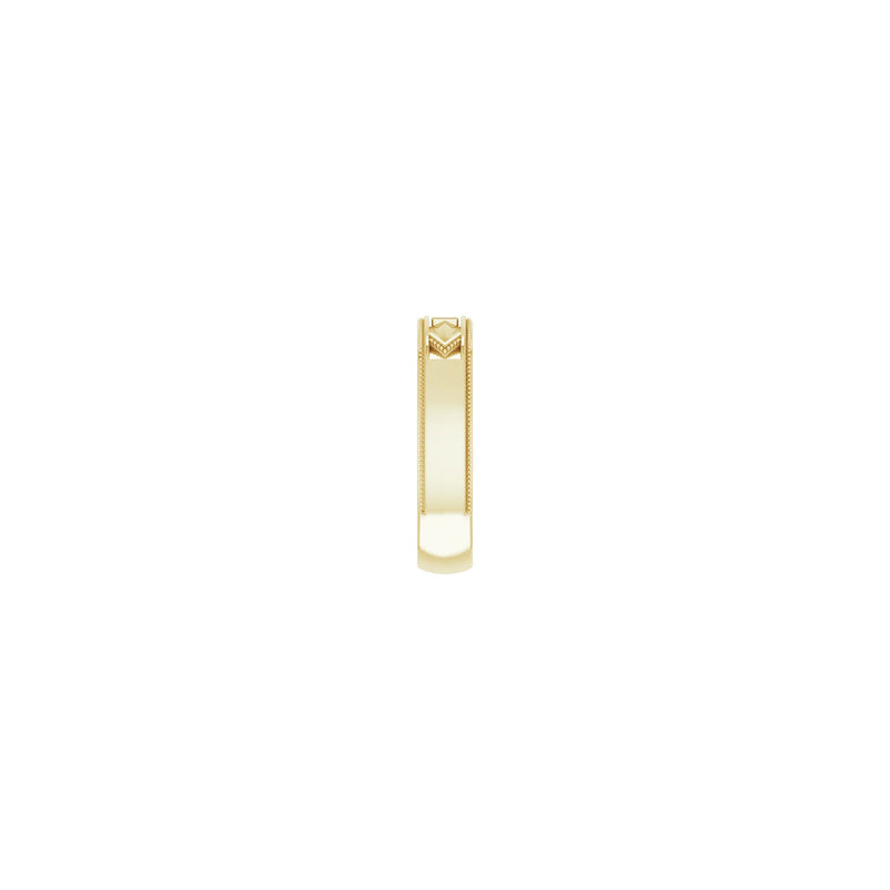 Square Diamond Geometric Milgrain Ring yellow (14K) side - Popular Jewelry - New York