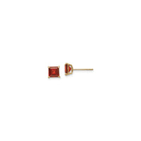 Square Garnet Stud Earrings (14K) main - Popular Jewelry - New York