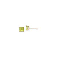 Square Peridot Stud Earrings (14K) main - Popular Jewelry - New York