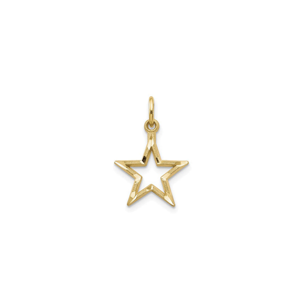 Star Contour Diamond Cut Pendant (14K) front - Popular Jewelry - New York