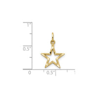 Star Contour Diamond Cut Pendant (14K) skala - Popular Jewelry - New York