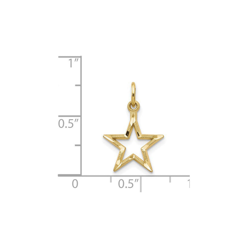 Star Contour Diamond Cut Pendant (14K) scale - Popular Jewelry - New York