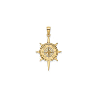 Star Frame Nautical Compass Pendant (14K) front - Popular Jewelry - New York