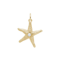 Starfish with Pearl Pendant yellow (14K) main - Popular Jewelry - New York