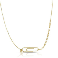 Stationed Paperclip Necklace (14K) main - Popular Jewelry - ニューヨーク