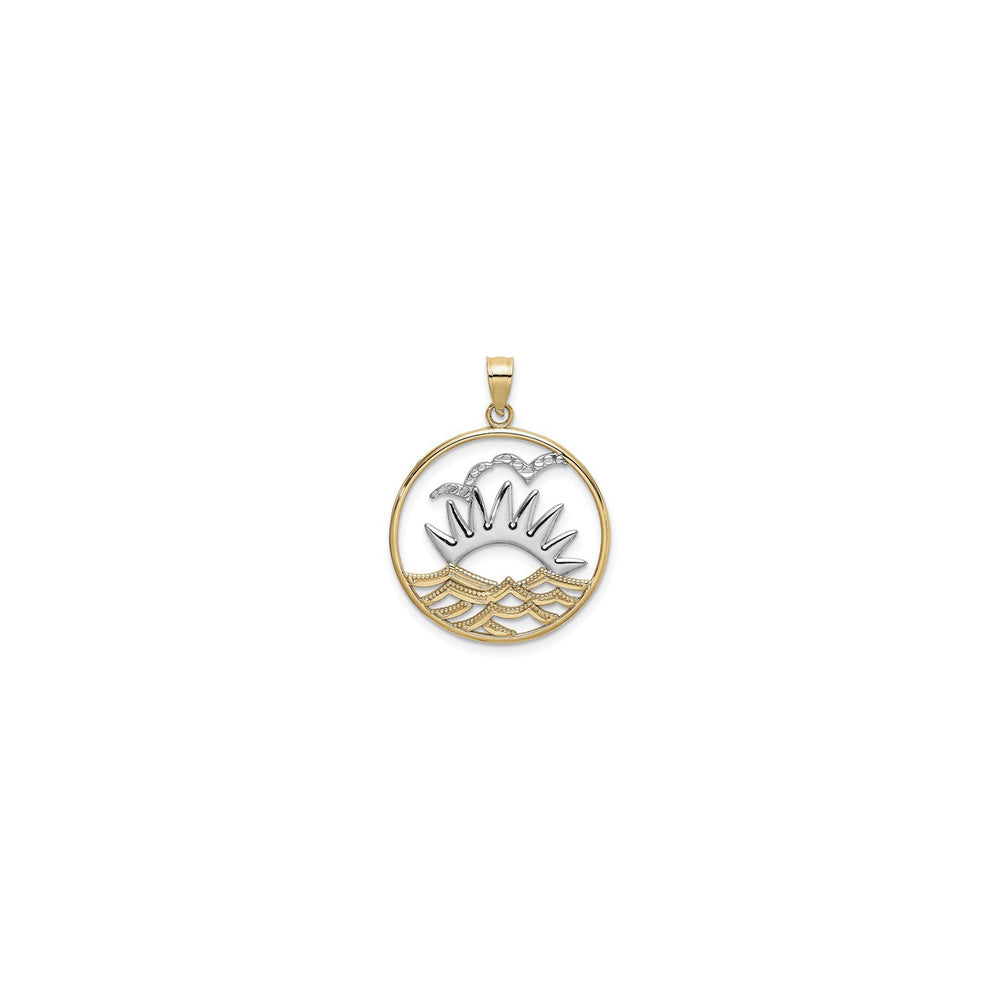 Summer Sunset Round Pendant (14K) front - Popular Jewelry - New York