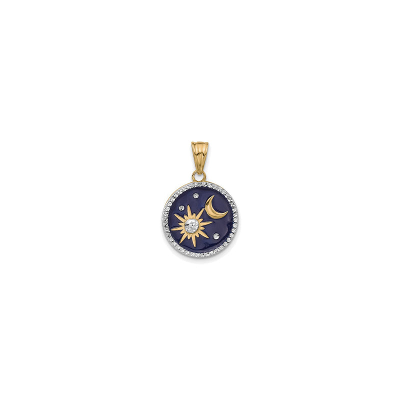 Sun and Moon Night Enamel Round Pendant (14K) – Popular J
