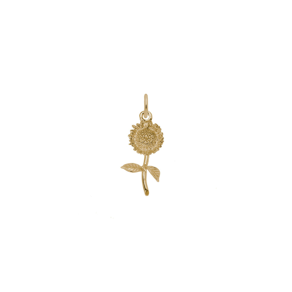 Sunflower 3D Pendant (14K) front - Popular Jewelry - New York