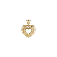 Swirly Puffed Heart Pendant (14K) front - Popular Jewelry - New York