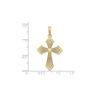 Symmetrical Heart Bunch Cross Pendant (14K) scale - Popular Jewelry - New York