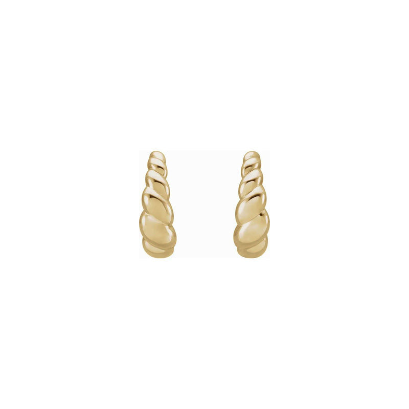 Tapered Rope Dome Hoop Earrings (14K) front - Popular Jewelry - New York