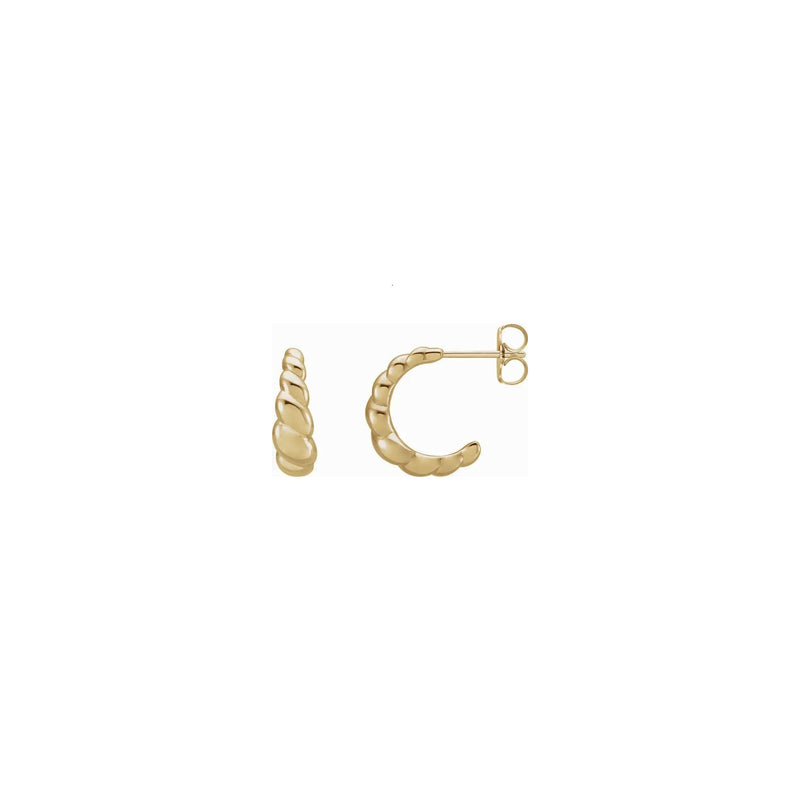 Tapered Rope Dome Hoop Earrings (14K) main - Popular Jewelry - New York