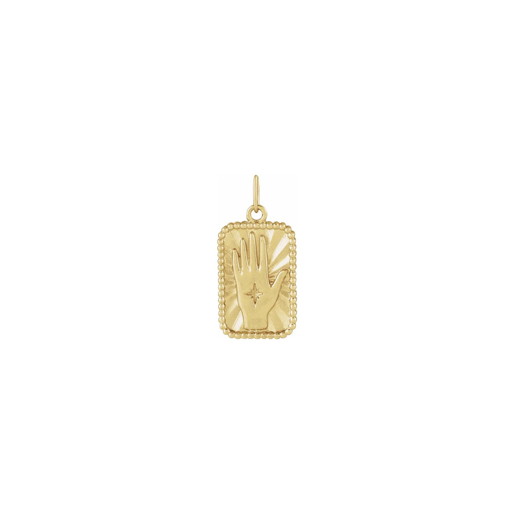 Tarot Hand Beaded Bar Pendant yellow (14K) front - Popular Jewelry - New York