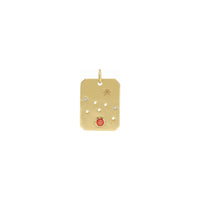 Stier-Anhänger mit Feueropal und Diamant-Sternzeichen-Sternbild, gelb (14 Karat), Vorderseite – Popular Jewelry - New York