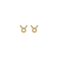 Taurus Zodiac Sign Stud Earrings (14K) front - Popular Jewelry - New York