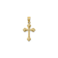 Textured Arrow Cross Pendant (14K) front - Popular Jewelry - New York