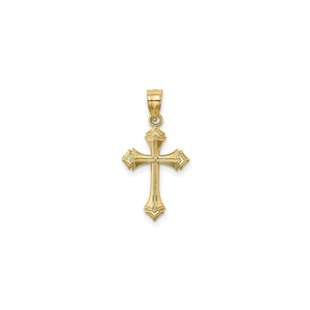 Textured Arrow Cross Pendant (14K) front - Popular Jewelry - New York