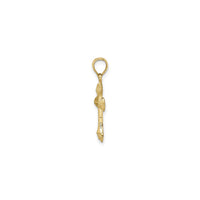 Penjoll de creu de fletxa amb textura (14K) lateral - Popular Jewelry - Nova York