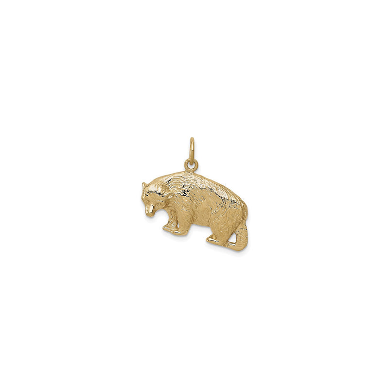 Textured Bear Pendant (14K) front - Popular Jewelry - New York