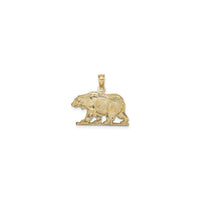 Textured Grizzly Bear Pendant (14K) front - Popular Jewelry - New York