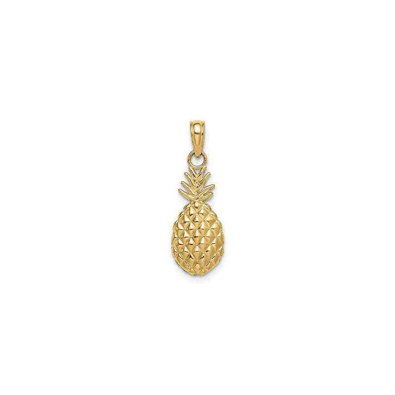 Textured Pineapple Charm (14K) front - Popular Jewelry - New York
