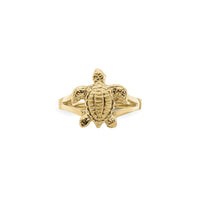 Textured Sea Turtle Ring (14K) front - Popular Jewelry - New York