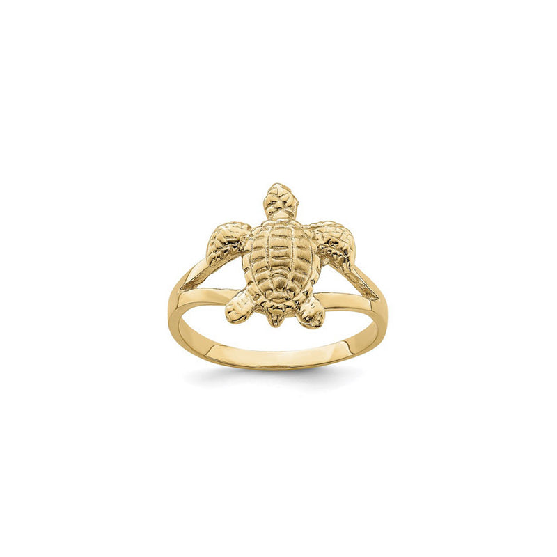 Textured Sea Turtle Ring (14K) main - Popular Jewelry - New York