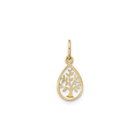 Tree of Life Teardrop Frame Pendant (14K) back - Popular Jewelry - New York