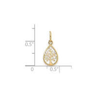 Tree of Life Teardrop Frame Pendant (14K) scale - Popular Jewelry - New York