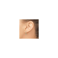 Tricolor Beaded Creole Hoop Earrings (14K) preview - Popular Jewelry - New York
