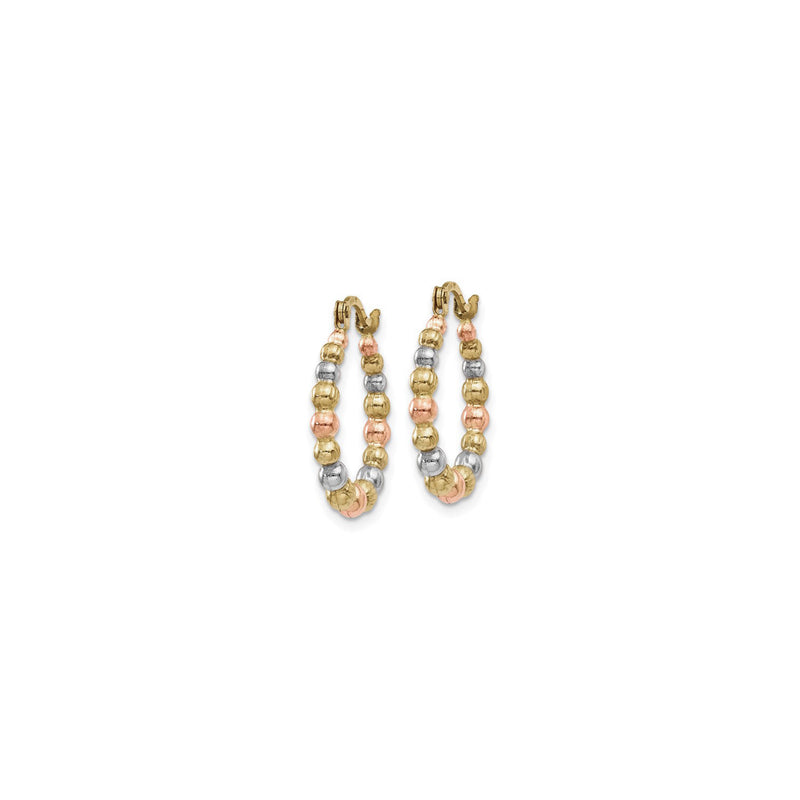 Tricolor Beaded Creole Hoop Earrings (14K) side - Popular Jewelry - New York