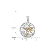 Tangkal Palem Tropis Lingkaran Pendant (14K) skala - Popular Jewelry - York énggal