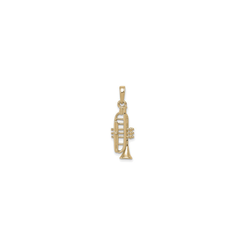 Trumpet 3D Pendant (14K) front - Popular Jewelry - New York
