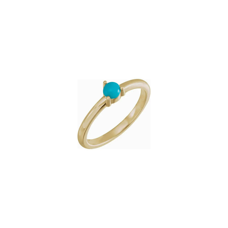 Turquoise Cabochon Stackable Ring (14K) main - Popular Jewelry - New York