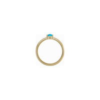 Ustawienie pierścienia do układania w stosy z turkusowym kaboszonem (14K) - Popular Jewelry - Nowy Jork