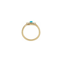 Turquoise and Aquamarine Fan Ring yellow (14K) setting - Popular Jewelry - New York
