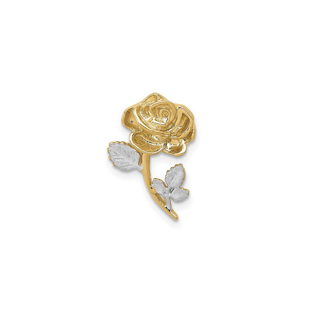 Two-Tone Garden Rose Pendant (14K) front - Popular Jewelry - New York