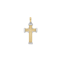 Two-Tone Latin Cross Pendant (14K) back - Popular Jewelry - New York