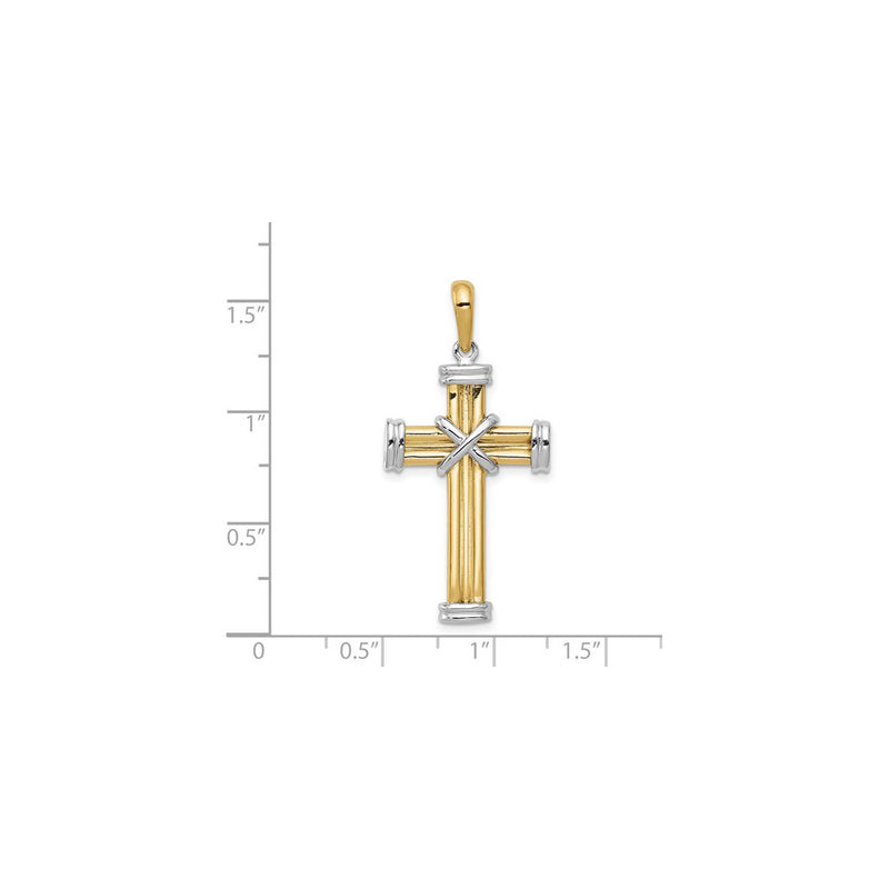 Two-Tone Latin Cross Pendant (14K) scale - Popular Jewelry - New York