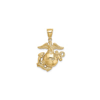 Penjoll de símbol del Cos de Marines dels EUA (àguila, globus terraqüi, àncora) frontal (14K) - Popular Jewelry - Nova York