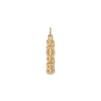 Vertical 2023 Satin Finish Pendant (14K) front - Popular Jewelry - New York