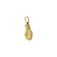 Virgin Mary and Baby Jesus Matte Pendant large (14K) side - Popular Jewelry - New York