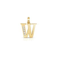 W Icy Initial Letter Pendant (14K) pangunahing - Popular Jewelry - New York
